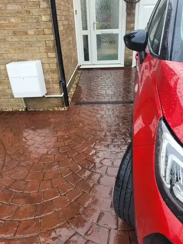 Imprinted concrete installation in Rayleigh