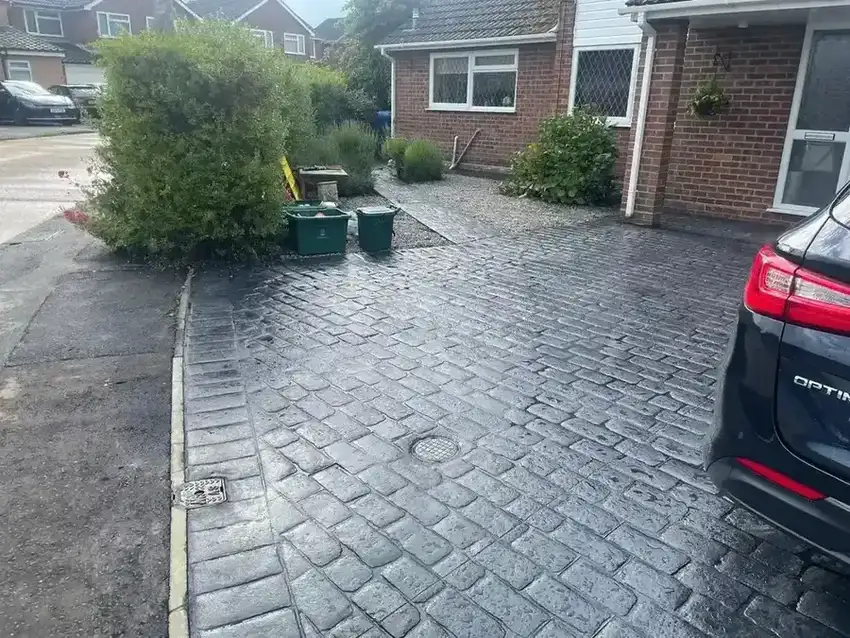 Imprinted concrete installation in Harlow