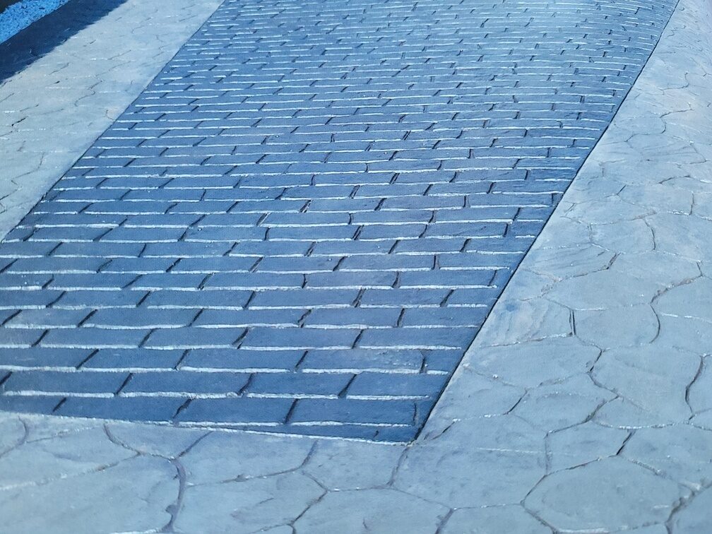 Herringbone block paving driveway
